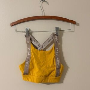 Outdoor Voices Logo Yellow Sports Bra